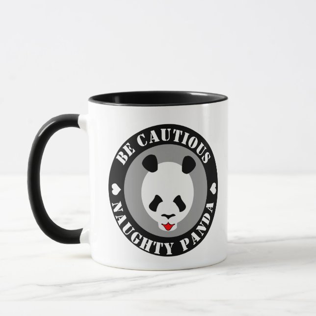 Be Cautious Naught Panda Mug (Left)