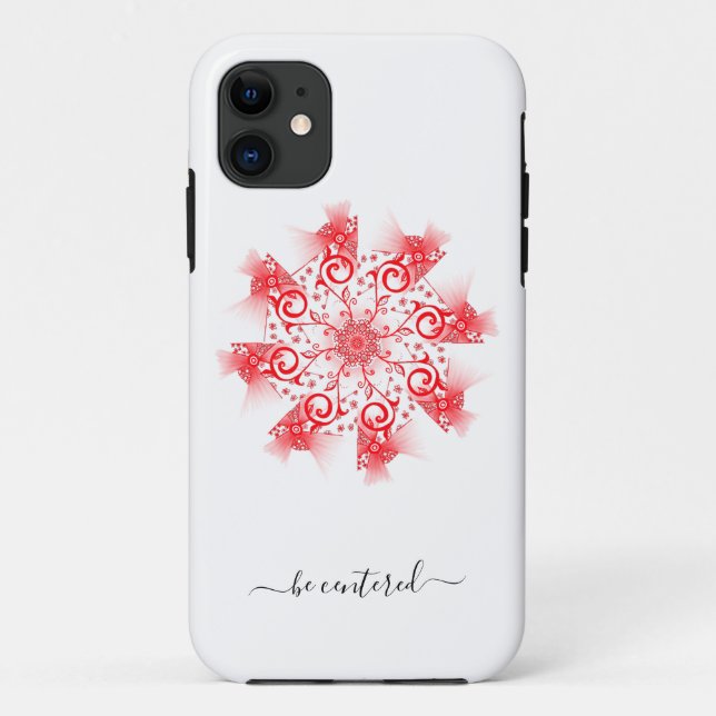 Be centred red mandala fractal line doodle Case-Mate iPhone case (Back)