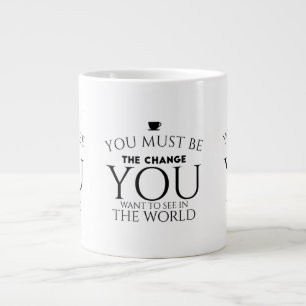 Be change black large coffee mug