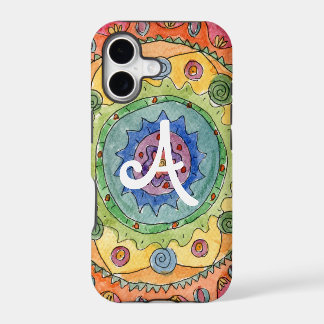 "Be Colorful" Rainbow Mandala with White Initial