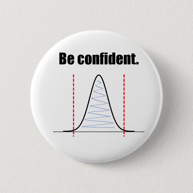 Be Confident Confidence Intervals Button (Front)