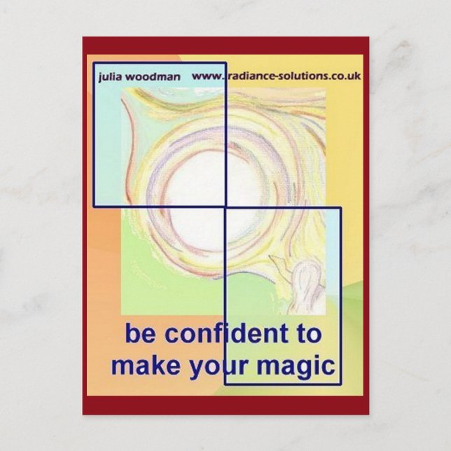 Be Confident to Make Your Magic: Text/Art Postcard (Front)