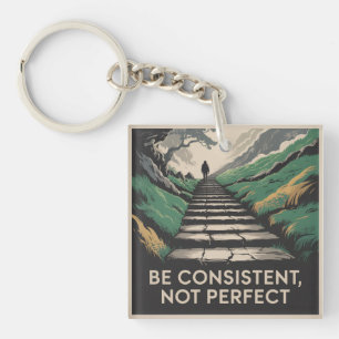 Be Consistent, Not Perfect Keychain