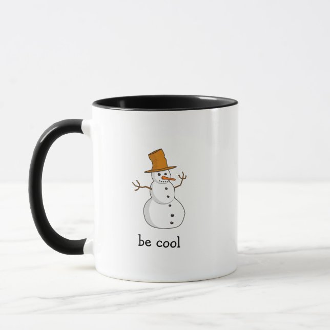 Be Cool Lonely Snowman Coffee Mug (Left)