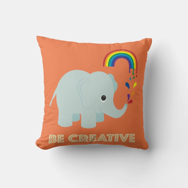 Be Creative Throw Pillow (Front)