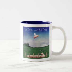 be different, be free Two-Tone coffee mug
