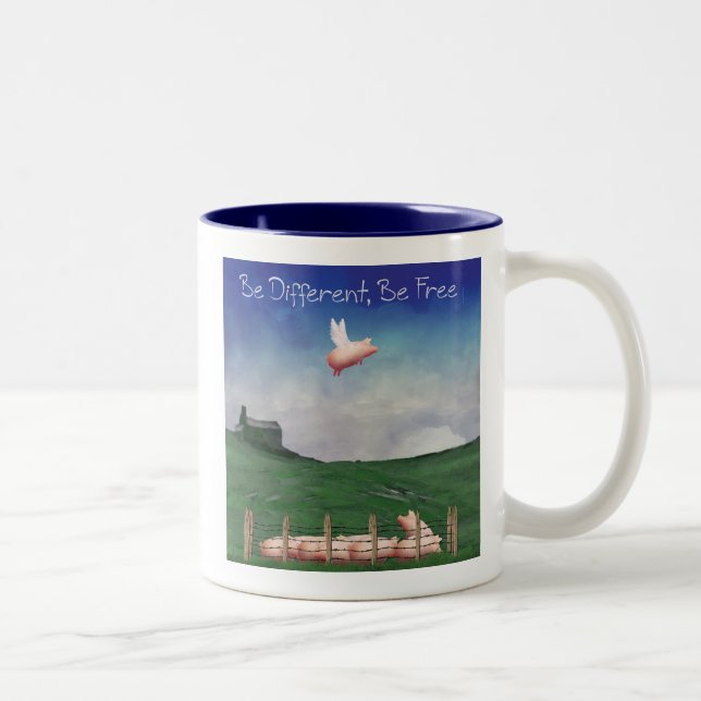 be different, be free Two-Tone coffee mug (Right)