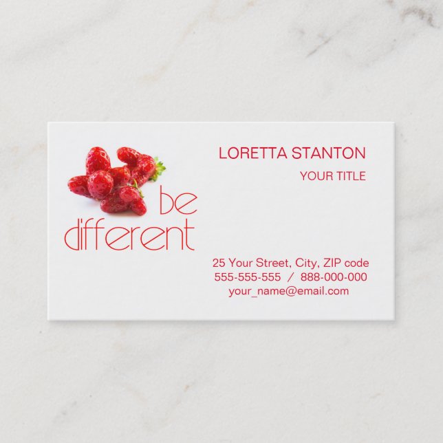 Be different business card (Front)