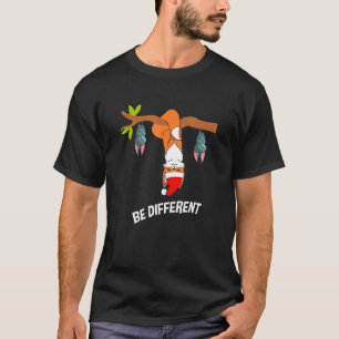Be Different Cute Santa Fox With Bats T-Shirt