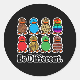 Be Different Ducks Classic Round Sticker