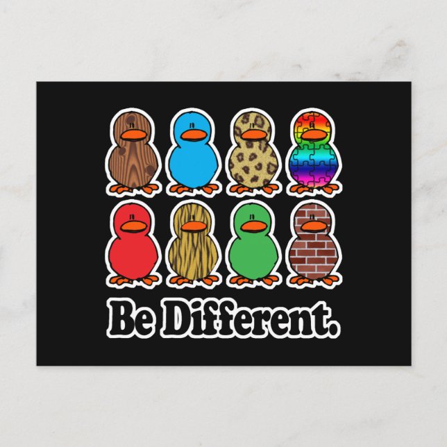 Be Different Ducks Postcard (Front)