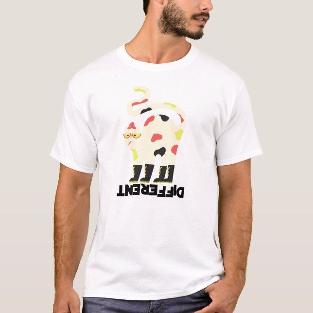 Be different funny funky cat design T-Shirt (Front)