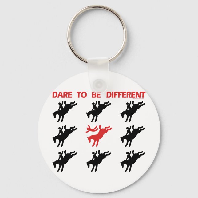 Be Different - Funny Horse Saying Keychain (Front)