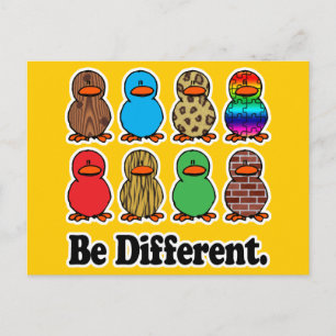 be different funny pattern ducky ducks postcard