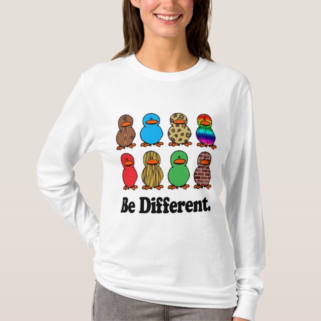 be different funny pattern ducky ducks T-Shirt (Front)