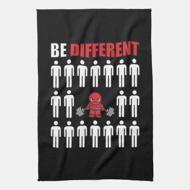 Be Different - Kawaii Anime Bodybuilding Workout Kitchen Towel (Vertical)