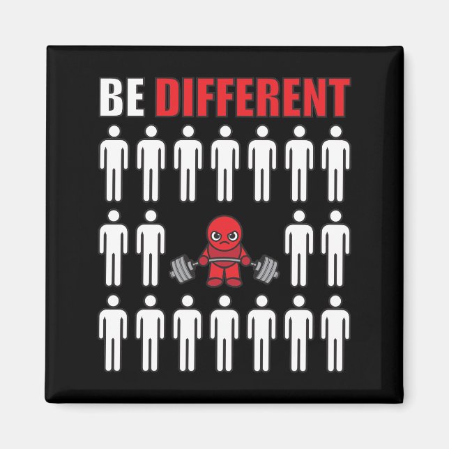 Be Different - Kawaii Anime Bodybuilding Workout Magnet (Front)