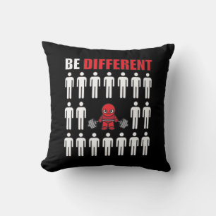 Be Different - Kawaii Anime Bodybuilding Workout Throw Pillow