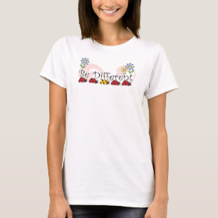 Be Different Ladybugs with Flowers basic t-shirt