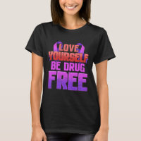 Be Drug Free Love Yourself Purple Ribbon