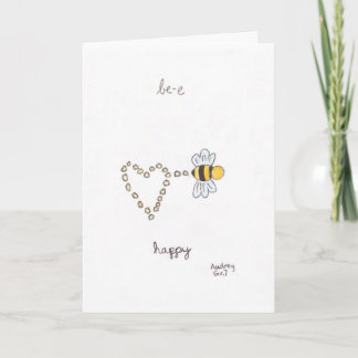 "Be-e Happy" Folded Greeting Card