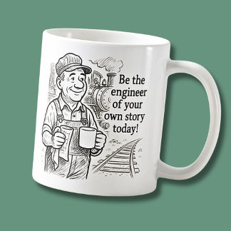 Be Engineer of Your Own Story Steam Train Driver Coffee Mug