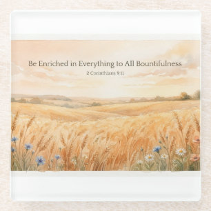 Be Enriched Thanksgiving Glass Coaster
