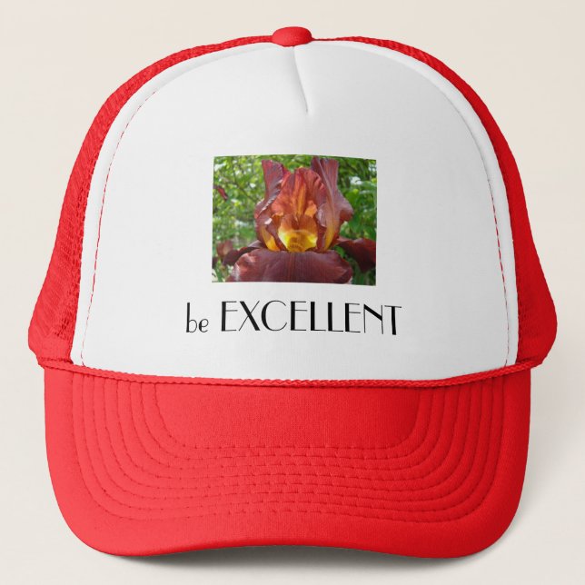 be EXCELLENT hats Iris Flowers Glowing Floral (Front)
