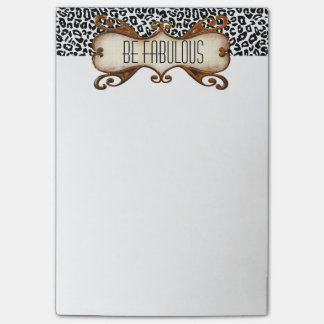 Be Fabulous Quote with Animal Print Post-it Notes