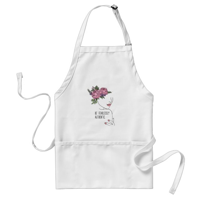 Be Fearlessly Authentic Roses T-Shirt Standard Apron (Front)