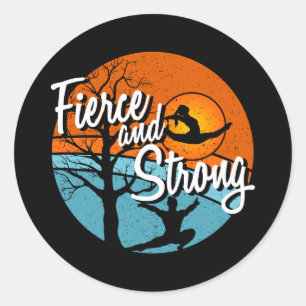 Be Fierce, Be Strong Women's Gymnastics Classic Round Sticker