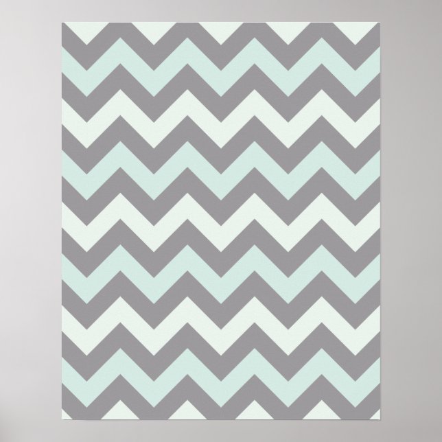 be foam blue zig zag pattern poster (Front)