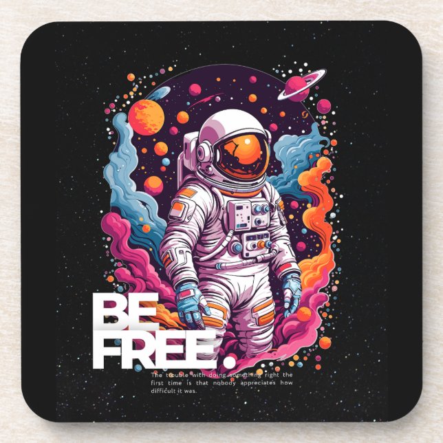 BE FREE Astronaut design Coaster (Front)