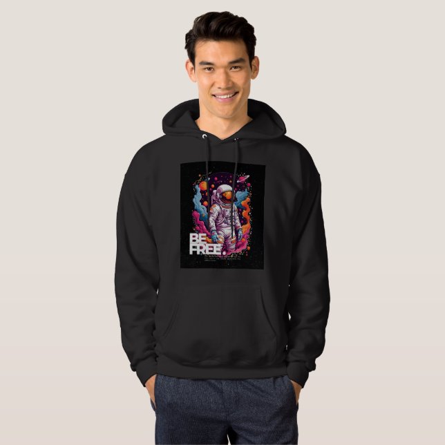 BE FREE Astronaut design  Hoodie (Front Full)
