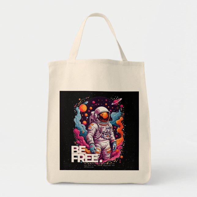 BE FREE Astronaut design  Tote Bag (Front)