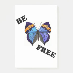 " BE FREE " BUTTERFLY POST-IT NOTES
