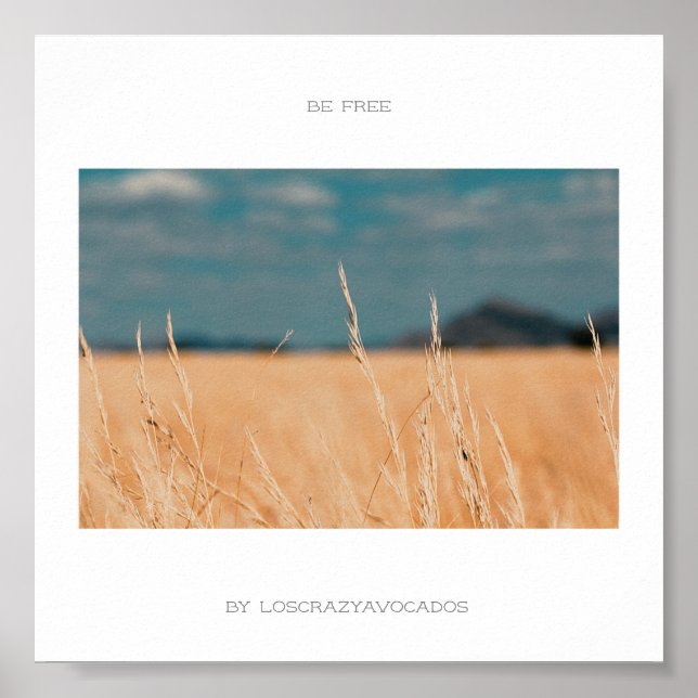 Be Free Savannah Golden Grass Africa Poster (Front)
