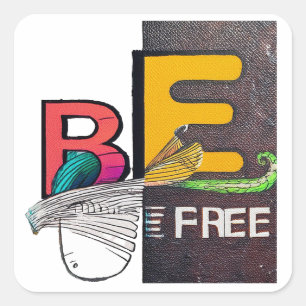Be Free Square Sticker