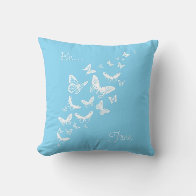 Be Free  (White) Throw Pillow (Front)