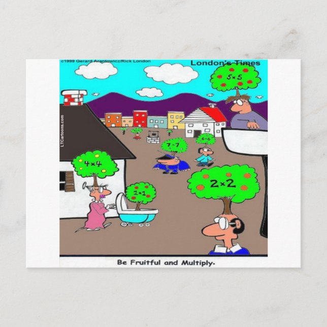 Be Fruitful & Multiply Funny Postcard (Front)