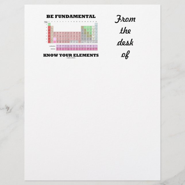 Be Fundamental Know Your Elements (Periodic Table) (Front)