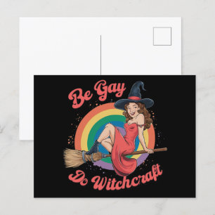 Be Gay Do Witchcraft Gay Pride Witch Halloween Postcard