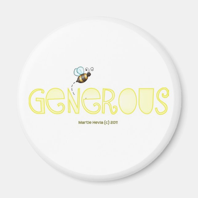 Be Generous - A Positive Word Magnet (Front)
