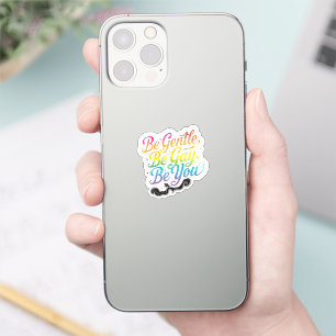 Be Gentle Be Gay Be You Rainbow Quote LGBTQ Art