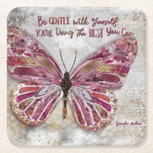 Be Gentle Square Paper Coaster