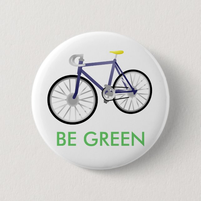 BE GREEN 2 INCH ROUND BUTTON (Front)