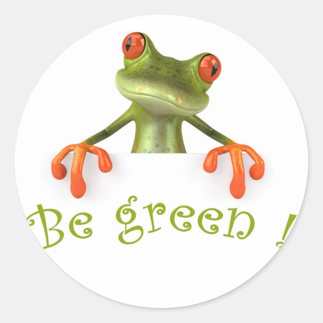 Be green ! classic round sticker (Front)