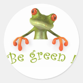 Be green ! classic round sticker