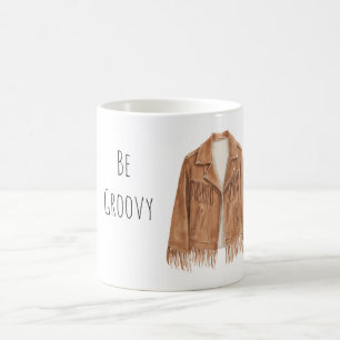 Be Groovy Fringe Faux Leather Jacket Coffee Mug