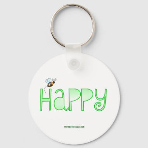 Be Happy - A Positive Word - Apparel (Green) Keychain